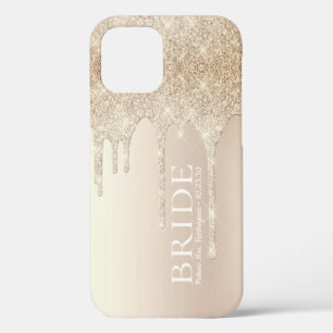 Braut Zukünftige Frau Gold Glitter-Tropf iPhone 12 Pro Hülle