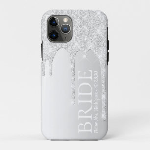 Braut Zukünftige Frau Silber Glitter-Tropfen Case-Mate iPhone Hülle