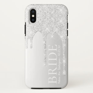 Braut Zukünftige Frau Silber Glitter-Tropfen Case-Mate iPhone Hülle