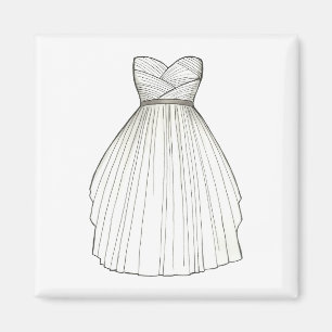 Braut zum Brautparty für Hochzeitskleid Magnet