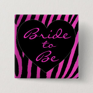 Braut, zum rosa Zebra bachelorette Knopf zu sein Button