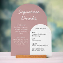 Brautbar-Schild mit rosa Bogen - individuelle Anze