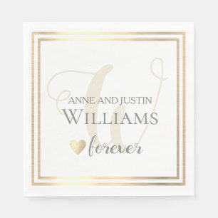 Brautbräutigamen/Nachname Liebe für immer Hochzeit Serviette