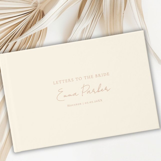 Brautbriefe, Beige-Rose-Gold-Foil Gästebuch (Letters to the Bride, Gold-Foil, Black Foil Guest Book)