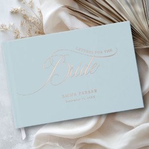 Brautbriefe, Pulverblau, Rose-Gold- Gästebuch