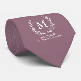 Brautbruder Hochzeitsmonogramm in Mauve Krawatte