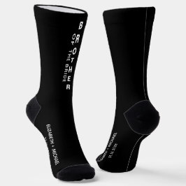 Brautbruder Personalisierte Schwarze Hochzeit Socken