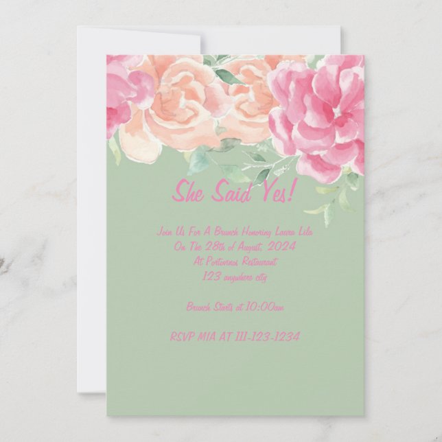 Brautdusche Einladung, Blumenladen Save The Date (Vorderseite)