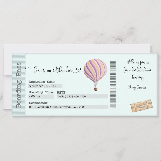 Brautdusche Einladung, Brautparty für Abenteuer Einladung (Vorderseite)