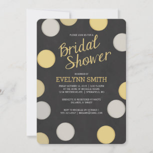 Brautdusche Einladung Silver Gold Chalkboard