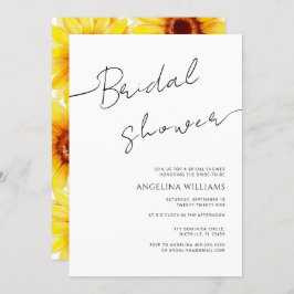 Brautdusche Einladung Wasserfarben Sonnenblume