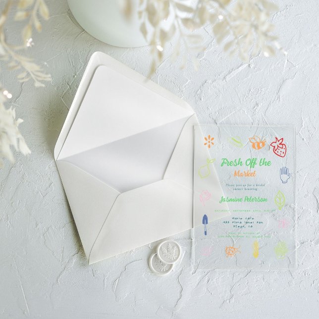 Brautdusche frisch vom Markt Acryleinladungen (Von Creator hochgeladen)