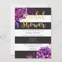 Brautdusche lädt Gold ein. Schwarz und lila