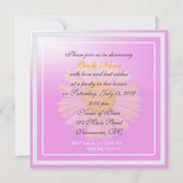 Brautdusche, lila Blume Einladung