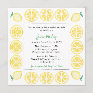 Brautdusche mit grünem Akzent Einladung