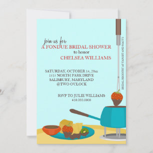 Brautdusche oder Fondue-Party Einladung