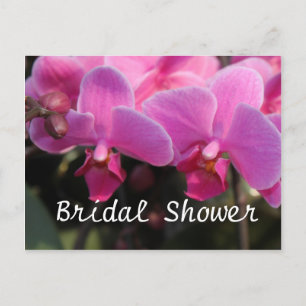 Brautdusche, rosa Orchideenblüten Einladungspostkarte