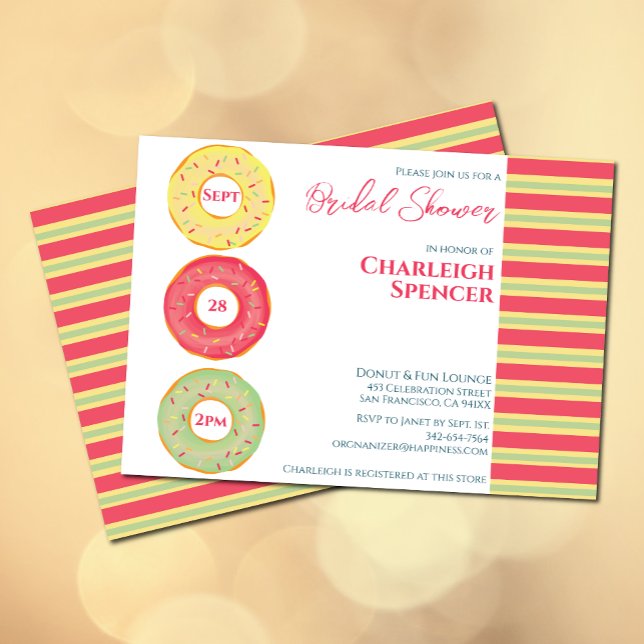 Brautdusche zum Thema Donut Einladung (Bridal shower invitation with donut elements)