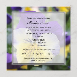 Brautduscheinladung, blaue Pansy-Blume Einladung