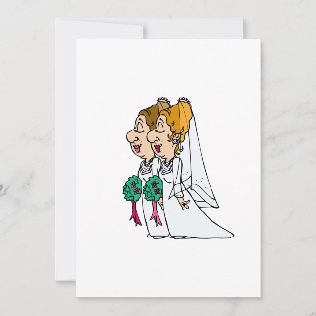 Bräute, die hinunter den Gang gehen Einladung (Vorderseite)