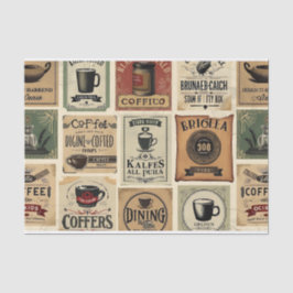 Braute Nostalgie: Vintages Coffee Art Collage Seidenpapier