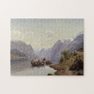 Brauteskorte auf dem Hardanger Fjord, 1865 Puzzle