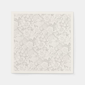 Brautflorales Weißes Häkelspitzen-Tuch Serviette