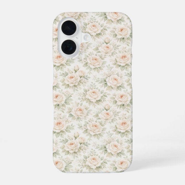 Brautfloralmuster iPhone 16 Hülle (Rückseite)