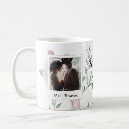 Brautfotos und Rahmen Rosa Rosen Süß Kaffeetasse