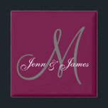 Brautgarten für Hochzeiten Monogramm Weinmagen Magnet<br><div class="desc">Hochzeitshöfe heißt Monogram Magnet. Passen Sie die Farben und persönlichen Informationen an. Diese machen großartige Gastgeschenke Hochzeiten.</div>