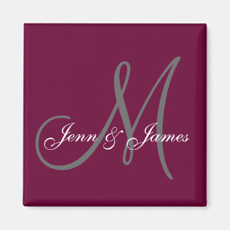Brautgarten für Hochzeiten Monogramm Weinmagen Magnet