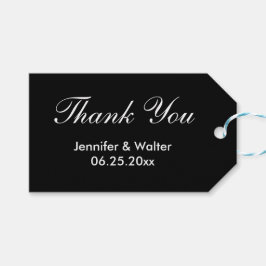 Brautgarten Hochzeit Schwarz und Weiß Vielen Dank  Geschenkanhänger