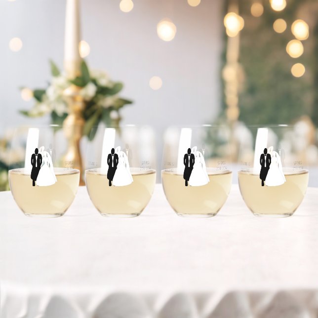 Brautgarten Hochzeit Stemless Wine Bride Weinglas Ohne Stiel (Insitu (Hochzeit))