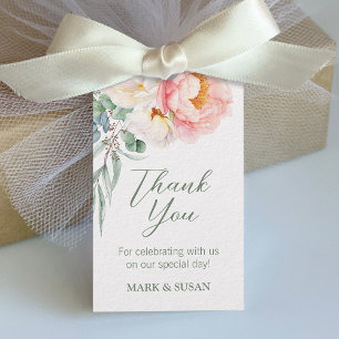 Brautgeschenk-Anhänger mit rosa weißen Blumen Geschenkanhänger