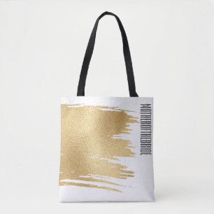 Brautgeschenk Blumen-Tasche Elegant Gold und Schwa