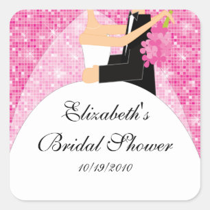 Brautgraom Brautparty Square Sticker Rosa