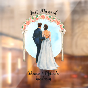 Brautgroom Alter Rose anpassen Nur verheiratetes A Fensteraufkleber