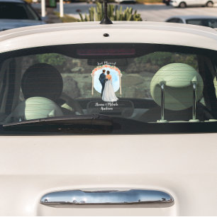 Brautgroom Alter Rose anpassen Nur verheiratetes A Fensteraufkleber