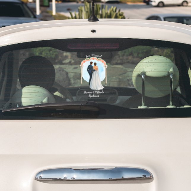 Brautgroom Alter Rose anpassen Nur verheiratetes A Fensteraufkleber (Von Creator hochgeladen)