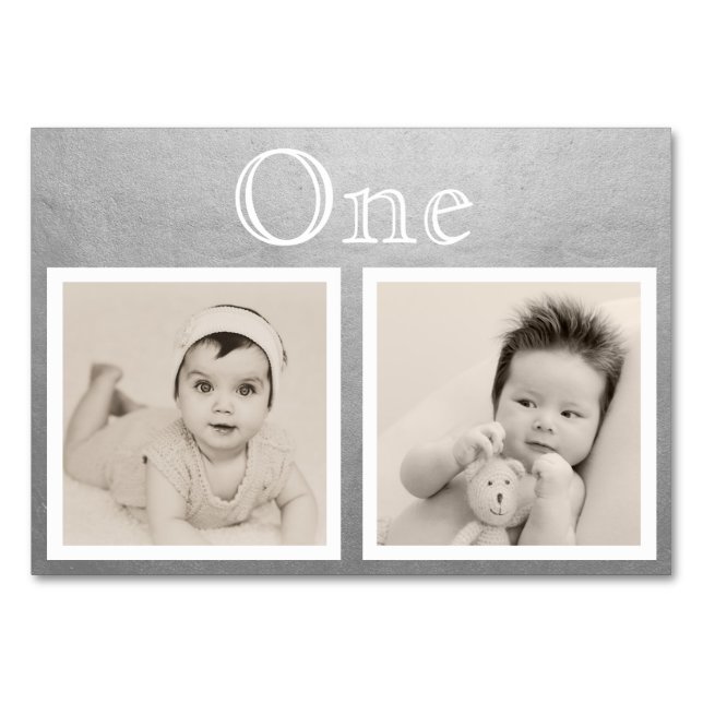 Brautgroom Custom Age Silver Tischnummer (Vorderseite)