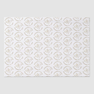 Brautgroom Wedding Date Gold Embossed Herz Tissu Seidenpapier