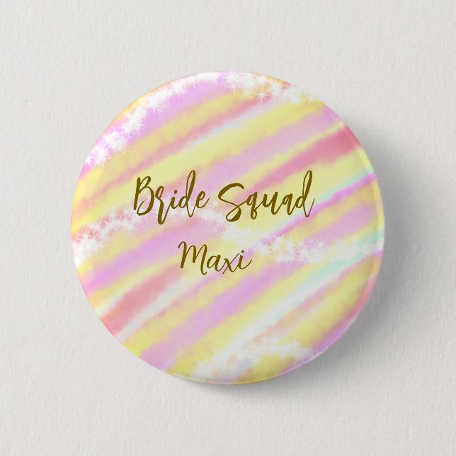 Brautgruppe golden pastellrosa farbenfroh glänzend button (Vorderseite)
