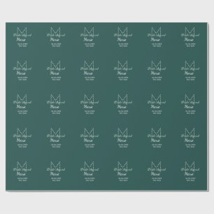 Brautgruppe Name Monogramm Brautjungfer Blau Geschenkpapier