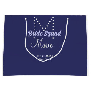 Brautgruppe Name Monogramm Brautjungfer lila wh Große Geschenktüte