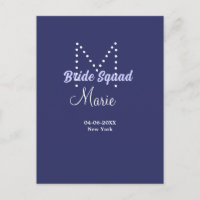 Brautgruppe Name Monogramm Brautjungfer lila wh
