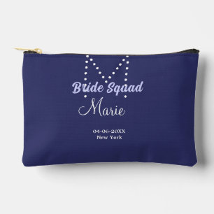 Brautgruppe Name Monogramm Brautjungfer lila wh Zubehörtasche