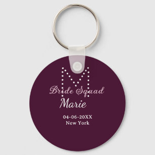 Brautgruppe Namen Monogramm Brautjungfer Mauve Schlüsselanhänger