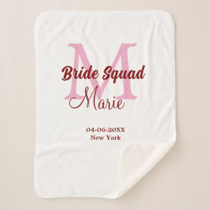 Brautgruppe Namen Monogramm Brautjungfer rosa Datu Sherpadecke