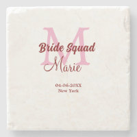 Brautgruppe Namen Monogramm Brautjungfer rosa Datu