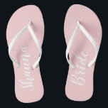 Brauthochzeitstag drehen Reinfälle um Flip Flops<br><div class="desc">Raum für Ihren Namen und Rolle. Die Farbe kann zum Anzug Ihren Farbentwurf geändert. Teil einer Sammlung.</div>